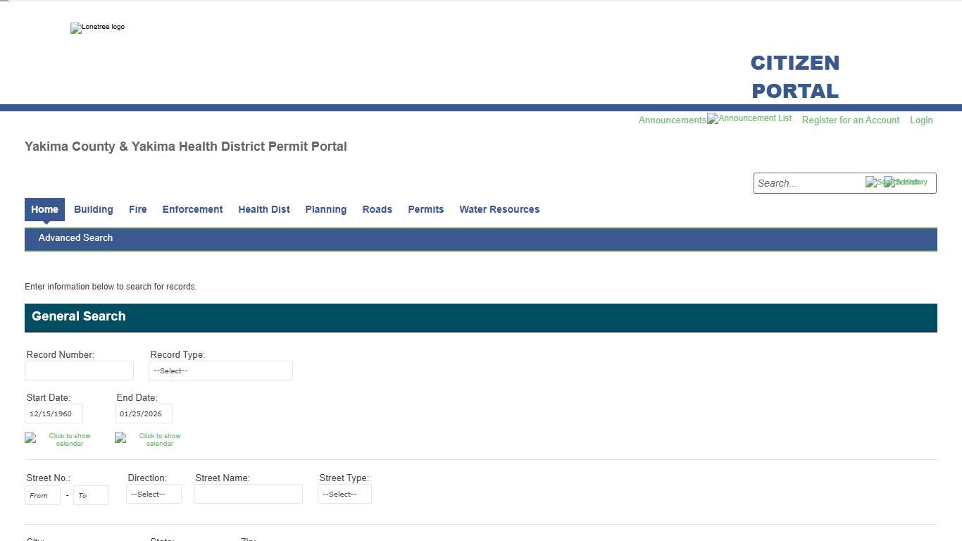 Accela Citizen Access